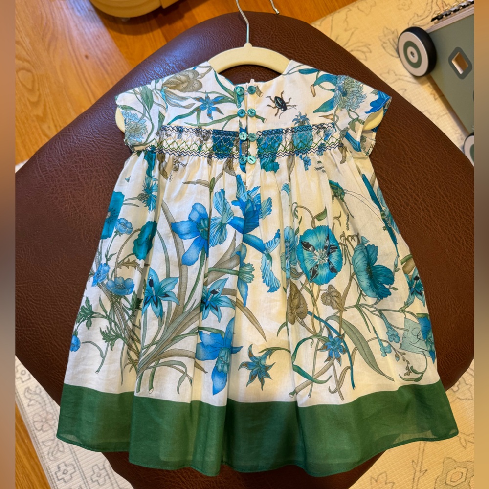 Gucci Kids Floral Silk Dress